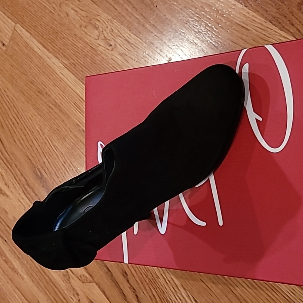 Black suede booties